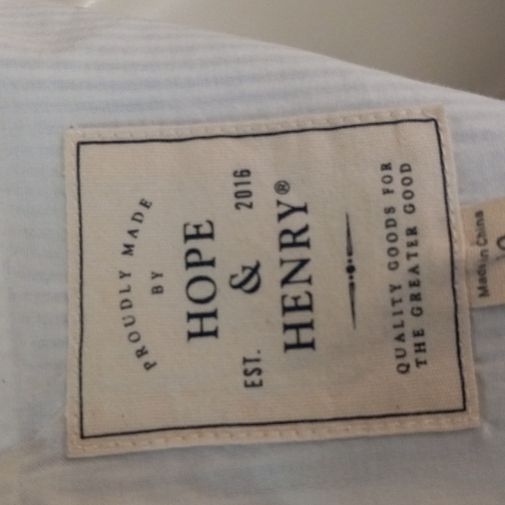 Hope & Henry 100% Organic Cotton Ruffle Cuff Seersucker Dress Light Blue Size10 - Picture 10 of 16